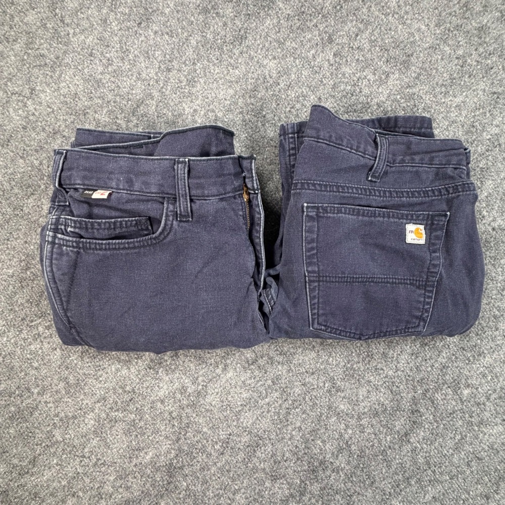 Carhartt 2 pk. FR Mens 31x27 Navy Blue Flame Resistant Fit Work Pant 102689 0877